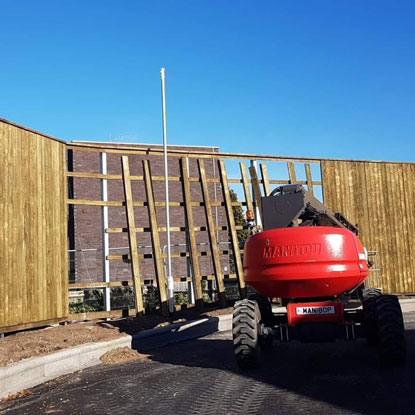 Euro Garage acoustic fence installation at County Bridge Willenhall Wolverhampton, stage 2